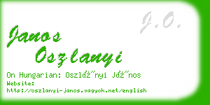 janos oszlanyi business card